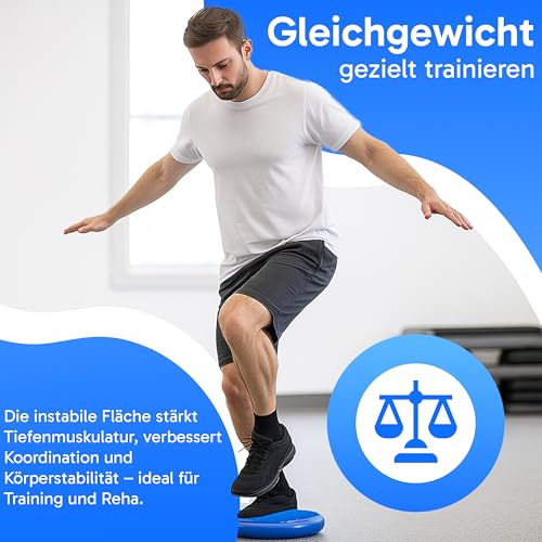 Retoo Ballsitzkissen mit Pumpe, 34cm Durchmesser, Balancekissen, Orthopädisches Sitzballkissen, Luftkissen, Pad, Sitzkissen, Bürostuhl, Balance Kissen für Core, Yoga