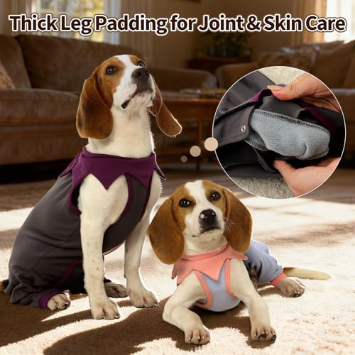 Image of FUAMEY Dog Recovery Suit with Rear Leg Sleeve Dog Onesie After Surgery