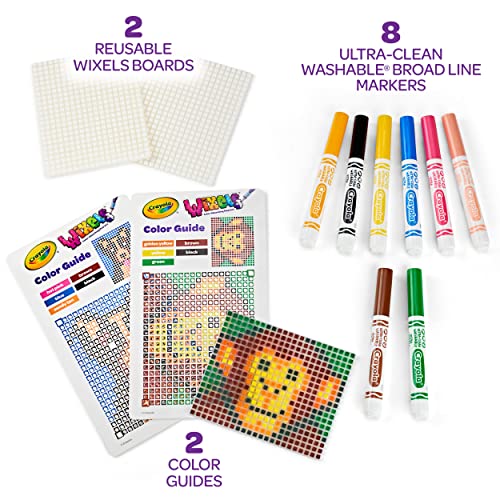 Crayola Wixels Kit Pixel Art Animaux - Activité Sans Tache pour Enfant