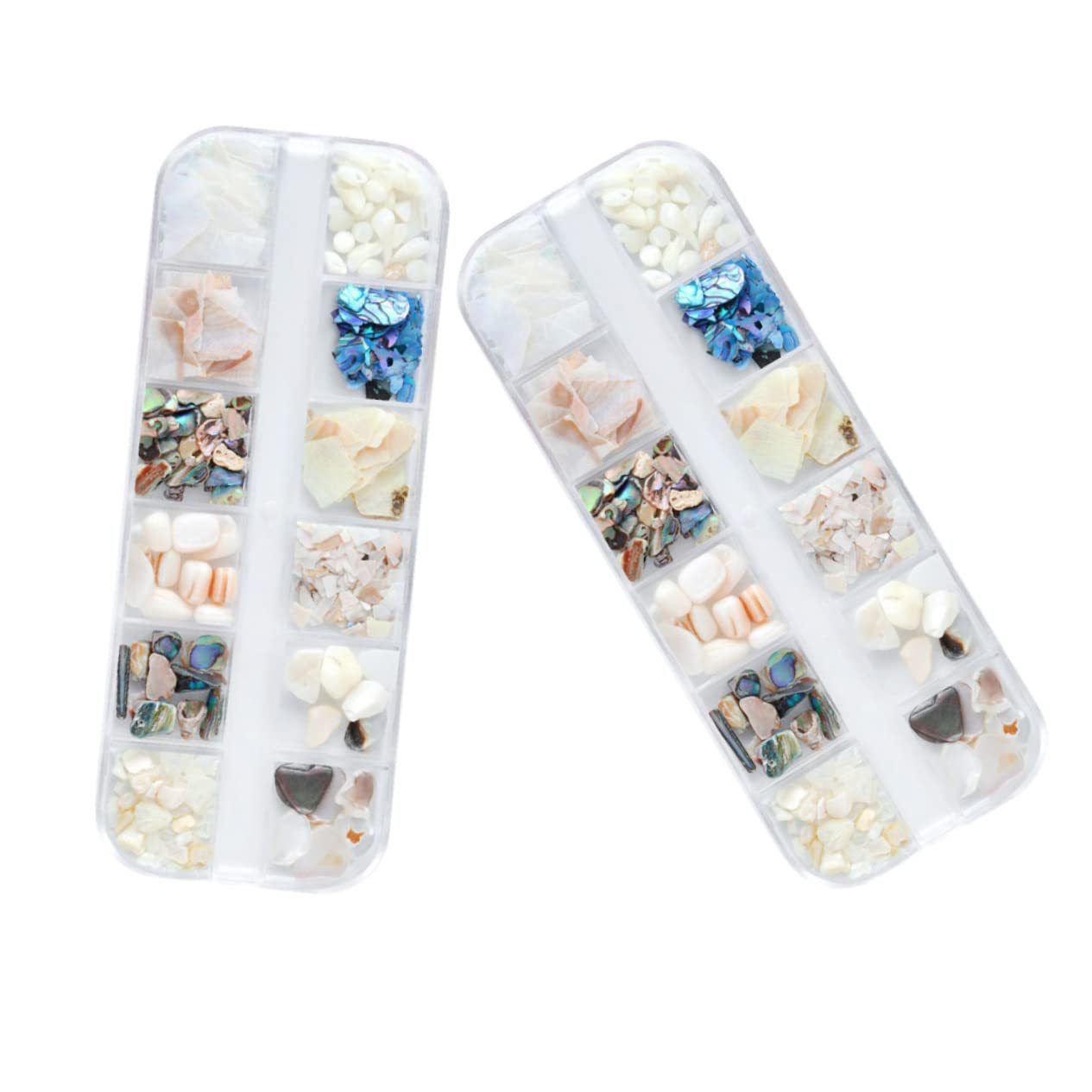 Ipetboom 2 Sets Natural Shell Flake Nail Art Decor Fashion Manicure Accessory Cute Nail Charms