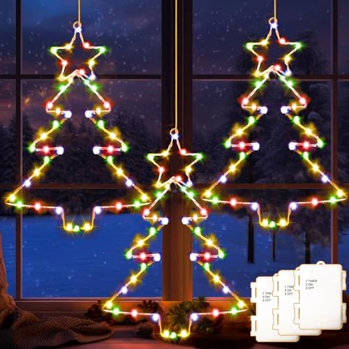 yowin Weihnachtsdeko Fenster 3 Stück 45 LED Weihnachtsbeleuchtung...