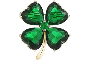Crystal Green Clover Brooch: A Touch of Irish Luck