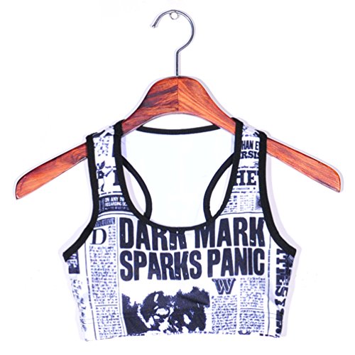 Image of Sister Amy Women's Aerobics Gym Dance Yoga Vest Printed Sports Bra Top Vest