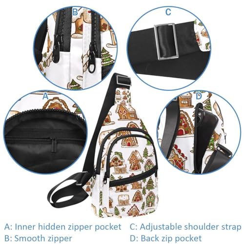 Mochila cruzada multicolor ajustable Cookie House and Tree para running 2