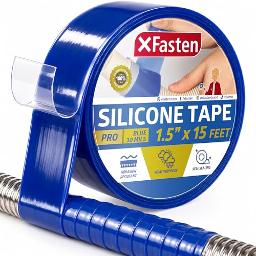 Ruban adhésif en silicone XFasten bleu contre les fuites et câbles dénudés