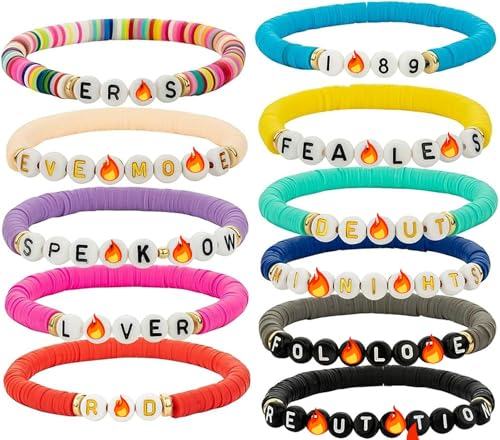 KONEKIE Speak Now Fearless Bracelet Album Inspired Bracelet for Concert Outfit Girlfriend Boyfriend Cosplay Costume Accessories (11PCS)