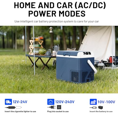 Image of ICF19 12 Volt Car Refrigerator,20QT /19L Portable Freezer Electric Cooler -4℉~68℉,12 /24V DC 100-240V AC Car Fridge for Camping, Road Trips, RV, Truck