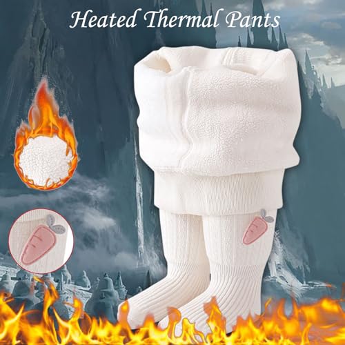Toddler Baby Girl Fleece Lined Tights Kids Winter Thermal Leggings Cute Cartoon Carrot Thick Warm Footed Pantyhose3