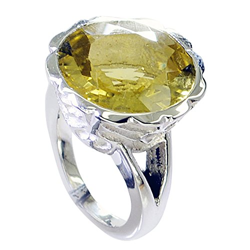 Bague de promesse en quartz citron et argent massif au design artisanal épuré
