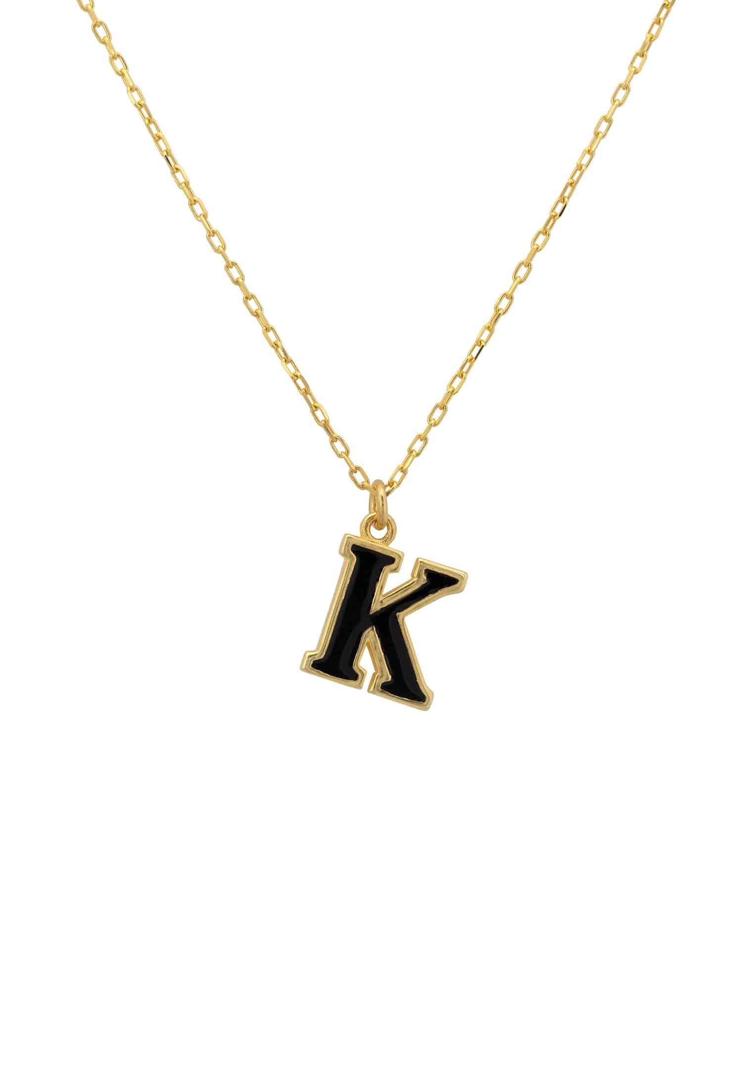 LATELITAInitial Enamel Necklace Gold K