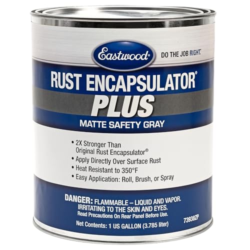 Eastwood Matte Gray Rust Encapsulator Plus | Long Lasting Durable Finish 1 Coat Maximum Rust Protection | Heat Resistance up to 350 degrees Fahrenheit | Gallon 1 Pack