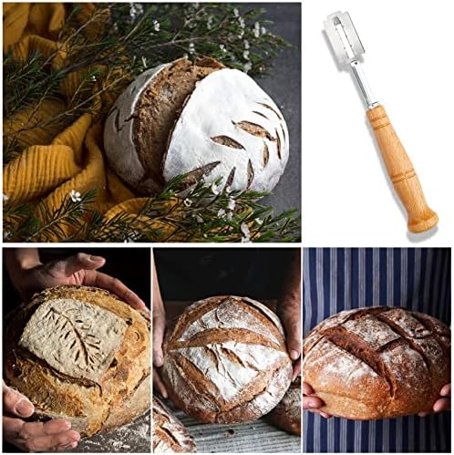 Consina Bread Lame Long Handle Premium Bread Scoring Knife Handcrafted Bakers Lame Built for Bread Bakers, Bakeware for DIY Bread Dough Kitchen with 5 Blades