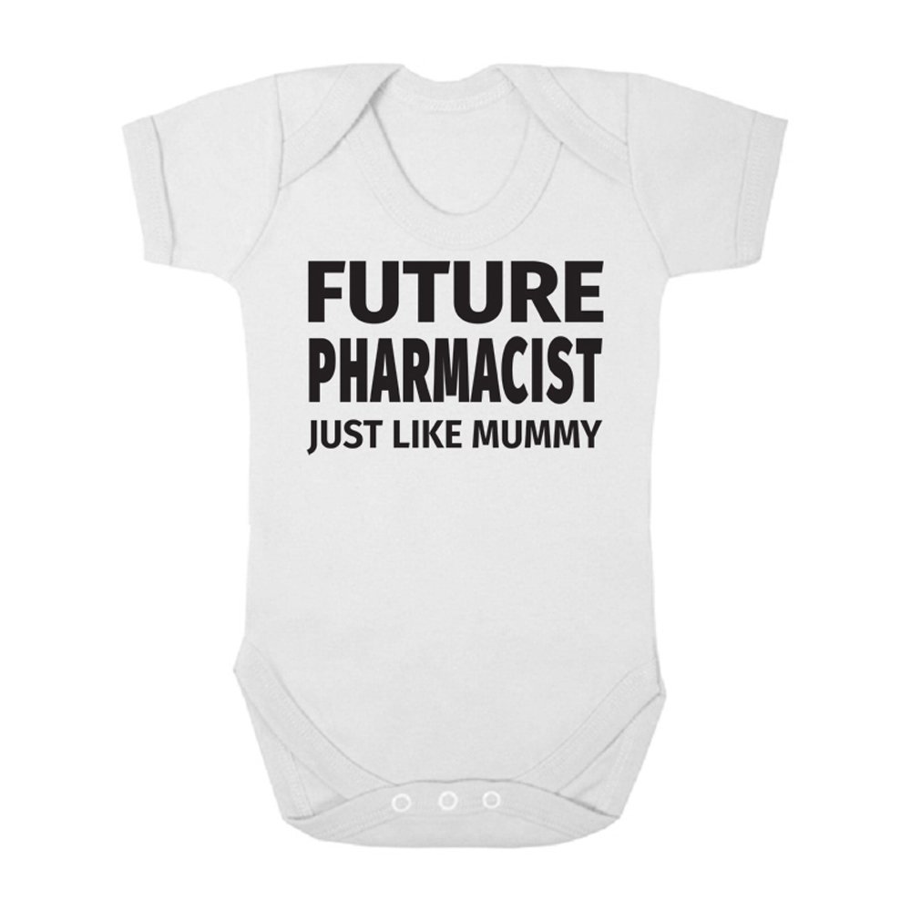 Future Pharmacist Just Like Mummy Cute Boys and Girls Baby Vest Bodysuit (0-3 Months, White)