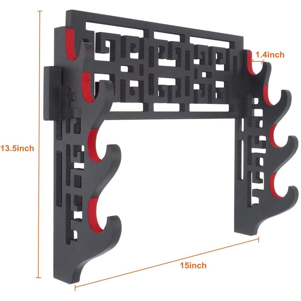 Z-Fiber Supporto per Spada Supporto da Parete in Velluto Imbottito Katana Supporto Samurai Porta Spada espositore Dragon Grucci,4 Tier