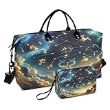 Gran capacidad y ligera: la bolsa de lona es de 52 x 20 x 35 cm, lo suficientemente grande como para satisfacer tus necesidades de viaje o deportes. La bolsa de viaje está hecha de tela resistente al agua de alta calidad, duradera y ligera, conveniente para viajar y transportar.