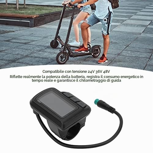 Display LCD per Bicicletta Elettrica EN06, Misuratore di velocità con Alimentazione USB, Connettore Impermeabile, Compatibile con e Scooter, Multifunzione