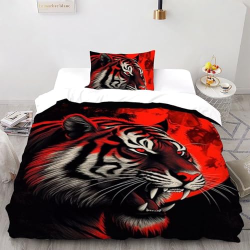 Linge de lit tigre imprimé 3D haute définition en microfibre douce - 2
