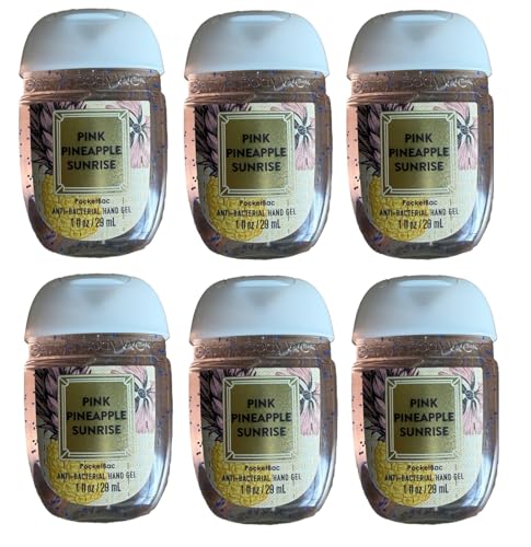 Bath and Body Works Classic and Seasonal Scents Pocketbac Hand Gel - Pack of 6-1 oz each (Pink Pineapple) image 2