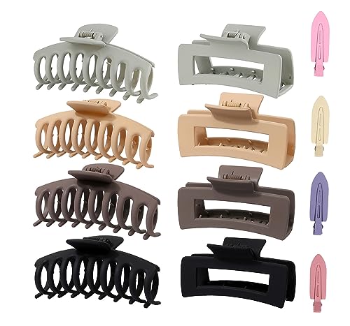 Pinzas pelo grande – Pinzas pelo mujer – 8 Accesorios pelo mujer – Pinzas de colores neutros – Pinzas recogidos pelo – Pinzas antideslizantes cabello - Pinzas maquillaje