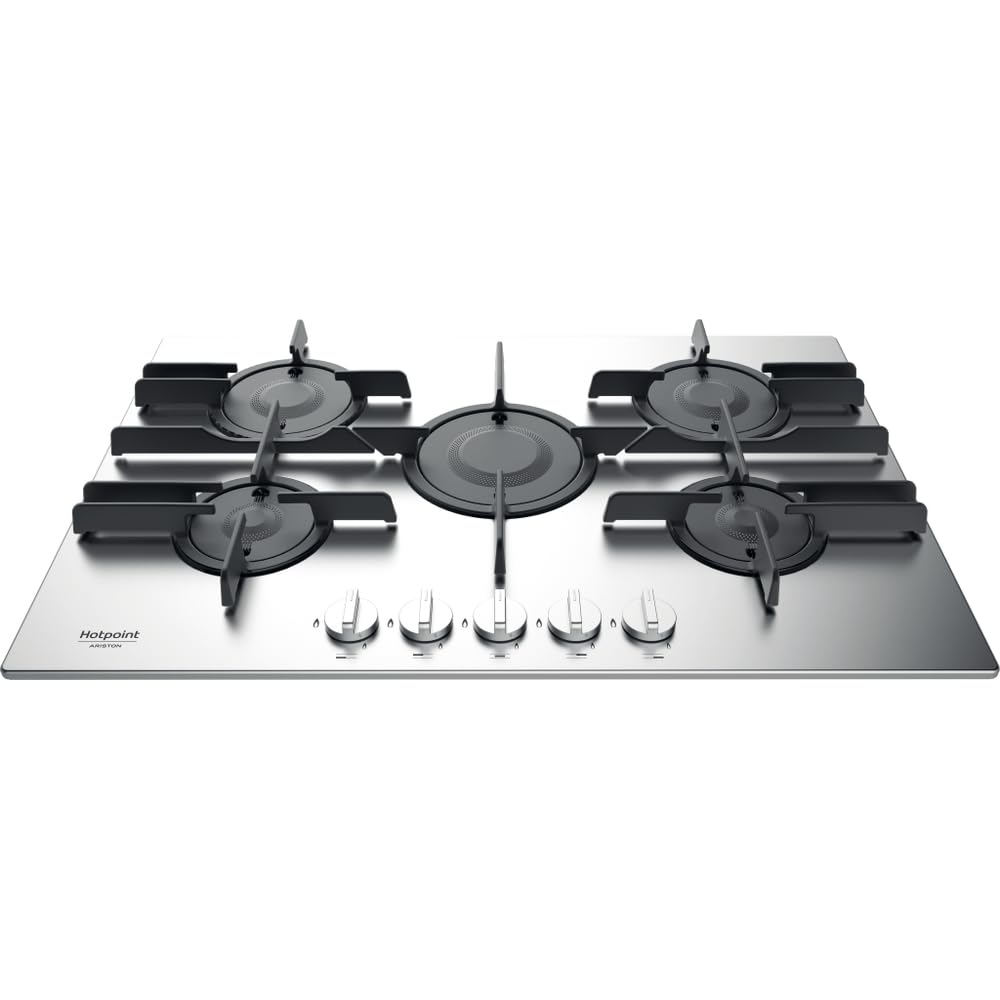 Hotpoint Ariston - Piano cottura a gas FTGHL 751 D/IX/HA finitura inox e griglie in ghisa da 75cm