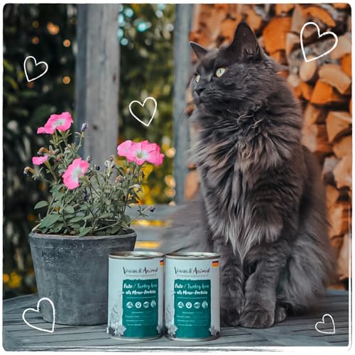 Venandi Animal – Premium Katzenfutter – Pute als Monoprotein Nassfutter, getreidefrei und naturbelassen, 6er Pack (6 x 200g)