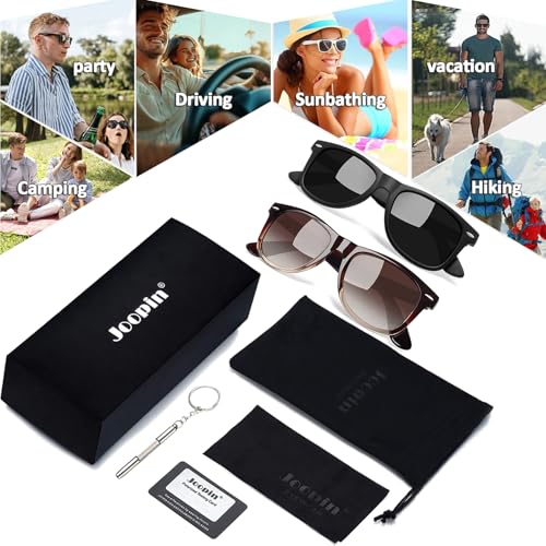 Image of Joopin Square Sunglasses Polarized UV400 Designer Sun Glasses Men Women | Oversized, Plastic Frame, Retro, Vintage, Unisex, Trendy Shades for Driving, Party, Fishing, Business, Costume