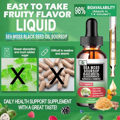 Vita Letuo Sea Moss + Soursop + Black Seed Oil Liquid Drops (30 servings) — view 5