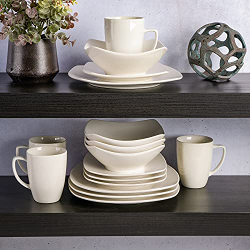 Gibson Home Zen Buffetware 16 Piece Dinnerware Set, White