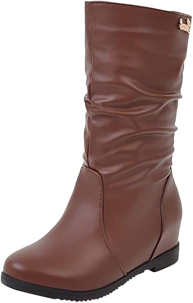 Amazon.com: Botas de nieve planas con diamantes de imitación para mujer,  botas de nieve planas, botas altas (#1109), Marrón, 9 : Ropa, Zapatos y  Joyería