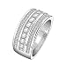 Fashion Silver Beautiful Jewelry Cubic Zirconia Crystal Engagement Wedding Ring Band