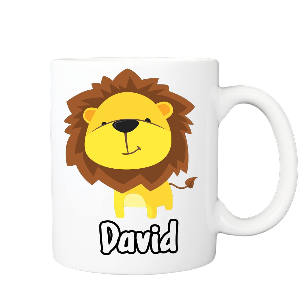 Pickhut Personalised Lion Easter Mug (11oz) White Coffee Cup. Great Easter Gift for Kids, Children, Granddaughter, Grandson, Niece, Nephew, Son or Daughter (Lion)