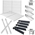 Grill Replacement for Weber Genesis 2 GS4 Parts 3-Burner Genesis II/II LX 300 & Weber Genesis 300(2022 Y),Flavorizer Bars 66032 67095, Grates 66802 66095, Burner 67490 67489&Heat Deflector 66040 66685