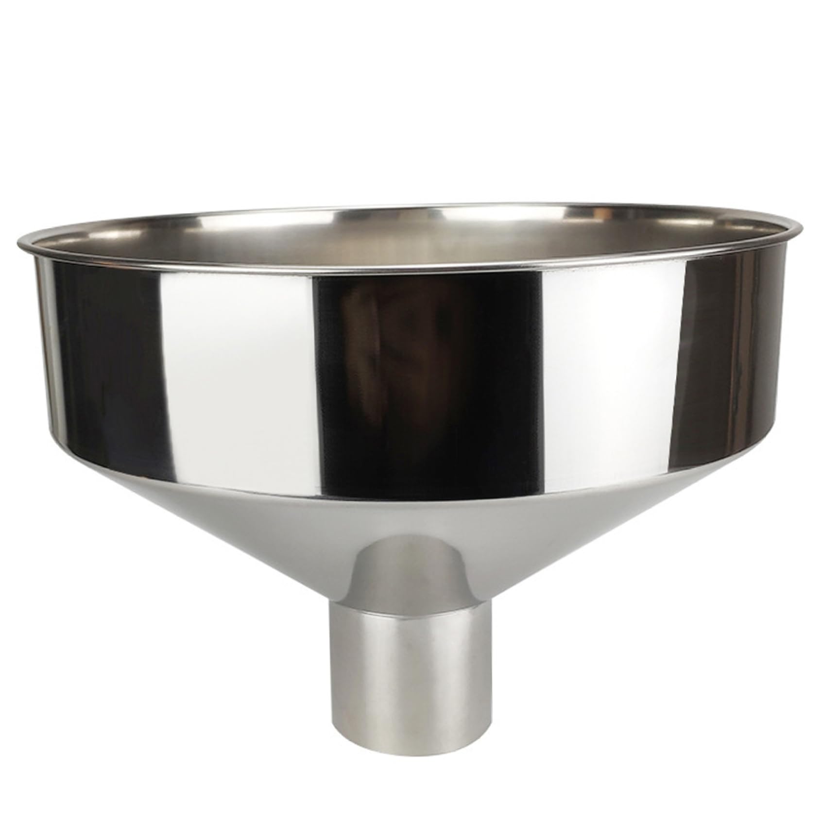 Large Funnel 8x6 Inch Stainless Steel Funnel with 4.2cm Outlet Polished & Smooth Stainless Steel for Kitchen Use for Oil, Soybean Milk & More