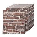Greymond 3D Wall Panels Peel and Stick in Red White, 40 PCS XPE Foam 3D Wallpaper, Faux Brick Wall Panels for Bedroom, Stairs, Kitchen