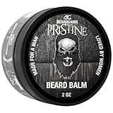 Beard Gains Pristine Luxury Beard Balm - 2 Ounce Container w/ Leather Casing - Medium Hold - Made For A Man, Loved By Women.