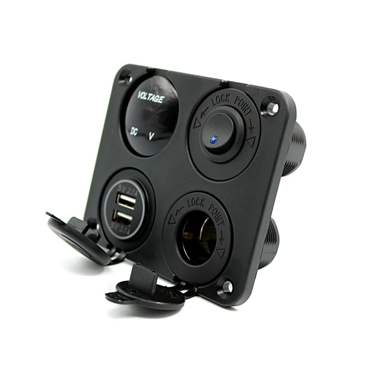 HOMSFOU 2 Pezzi 4 1 Convertitore Per Auto 21a Caricabatterie Usb Doppio Led Voltmetro 12-24v Tensione Universale Per Veicoli Barca