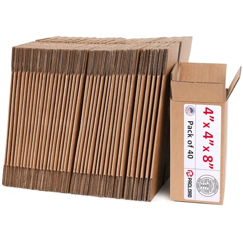 Image of Tall Cardboard Boxes 4 inchL x 4 inchW x 8 inchH (Pack of 40) - USA-Made Packing Boxes for Moving, Shipping, or Storage - USPS, UPS, FedEx Approved - Professional Packing Supplies for Moving | USA-Made Packing Boxes for Moving, Shipping, or Storage - USPS, UPS, FedEx Approved - Professional Packing Supplies