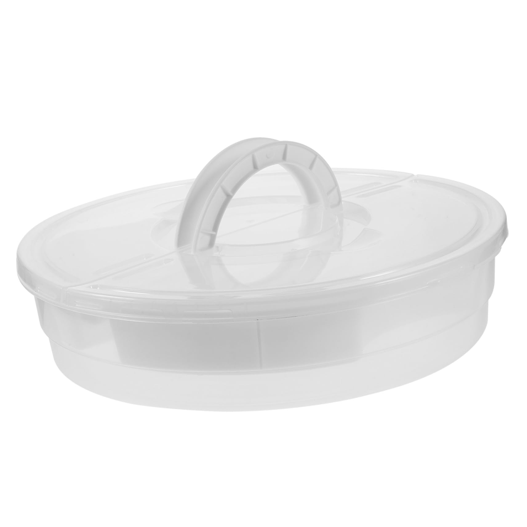STOBAZA Large Round Storage Box Lid Pizza Slice Carrier Reusable Pie Box for Outdoor Events