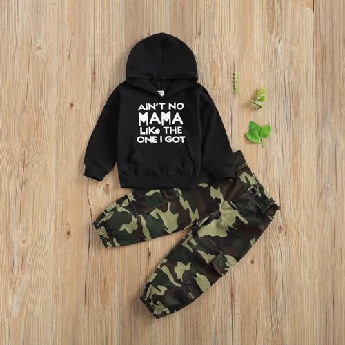 Fernvia Toddler Boys Clothes 2T 3T 4T 5T Fall Outfits Baby Hoodie Sweatshirt & Camouflage Pants Set Kids Winter Sweatsuit4