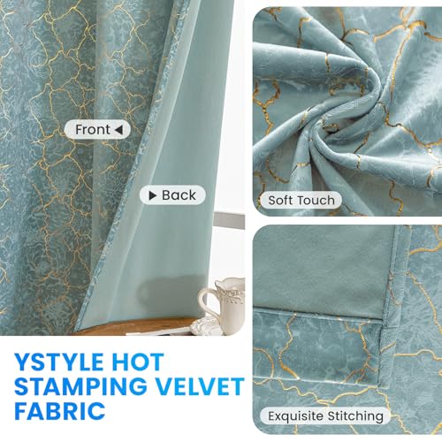 Ystyle Samtvorhang 2er Set 140x300cm, Blickdichte Vorhänge Samt für Schlafzimmer Wohnzimmer mit Ösen… – Ansicht 5