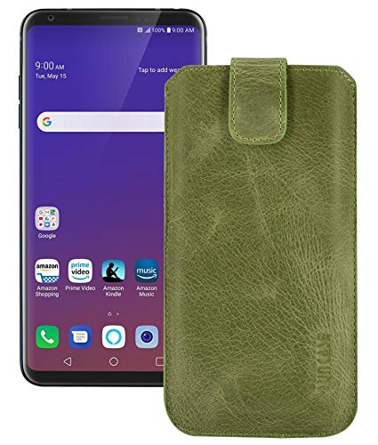 Suncase - Funda de piel para LG V35 ThinQ (con cierre magnético)