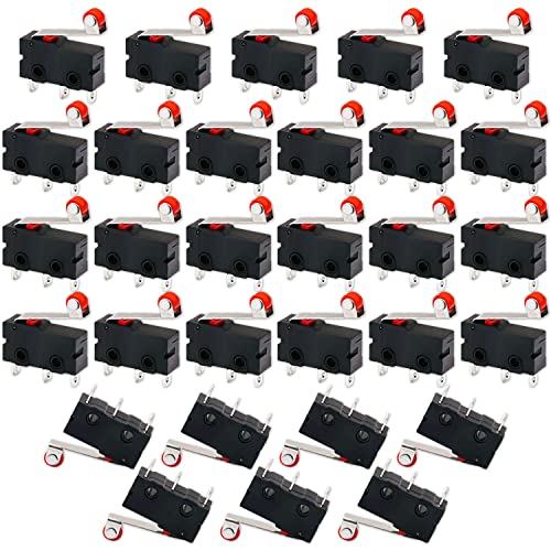 V Telesky 30Pcs Spdt Micro Limit Switch Momentary Hinge Roller Lever Switches 3 Pins Ac 250V 5A 1No 1Nc Normally Open Close Switch（Black） #TOP16