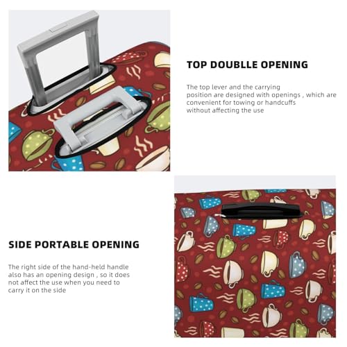 Coffee Cups For Travel Luggage Cover Suitcase Protector Fits 18-32 Inch Travel Luggage Protector Elastic Luggage Anti-Scratch Suitcase Cover3