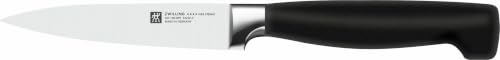 ZWILLING VIER STERNE Spick & Garniermesser 10 cm, Rostfreier Spezialstahl, Ergonomischer Griff, Made in Germany, Schwarz – Ansicht 1