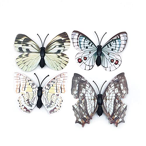 ANCLLO 24 x hochwertige 3D-Schmetterling-Wandaufkleber, Verschiedene Größen, Simulations-Schmetterling-Aufkleber für die Wand Kühlschrank Fenster Hochzeit Party Dekoration Wohnzimmer Kinder-Zimmer