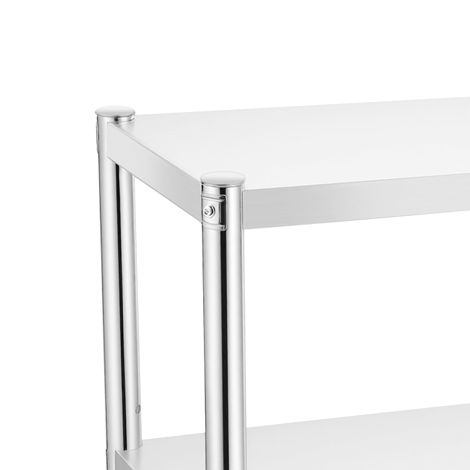 Mesa de trabajo de acero inoxidable, 80 x 80 x 40 cm, soporta 30 kg, 3 estantes, mesa de acero inoxidable, estantería de cocina, para gastro, para cargas pesadas, para barbacoa, cocina, hogar