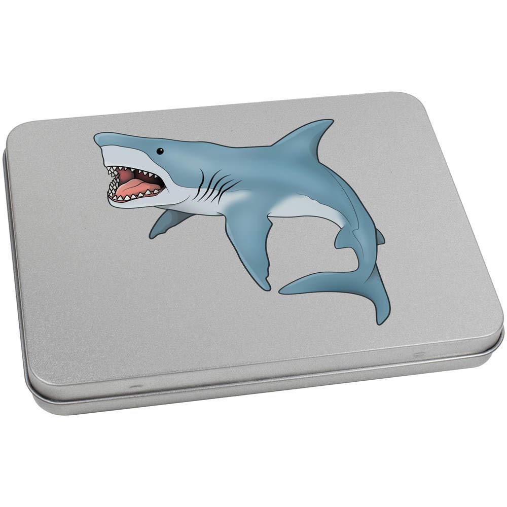 Azeeda 170mm 'Shark' Metal Hinged Tin/Storage Box (TT00131550)