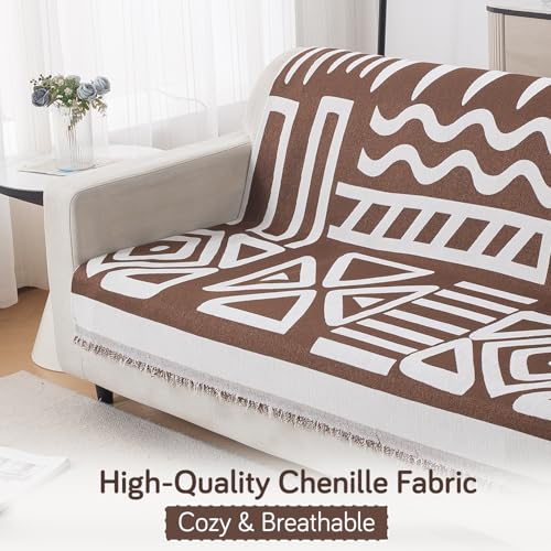 Image of HOKIPO Sofa Cover 2 Seater, 180x120 cm, Chocolate Brown