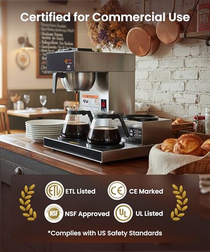 SYBO Commercial Coffee Maker 12 Cup, Pour Over Drip Coffee Maker Brewer with 3 Lower Warmers, Stainless Steel Cafetera - Image 5