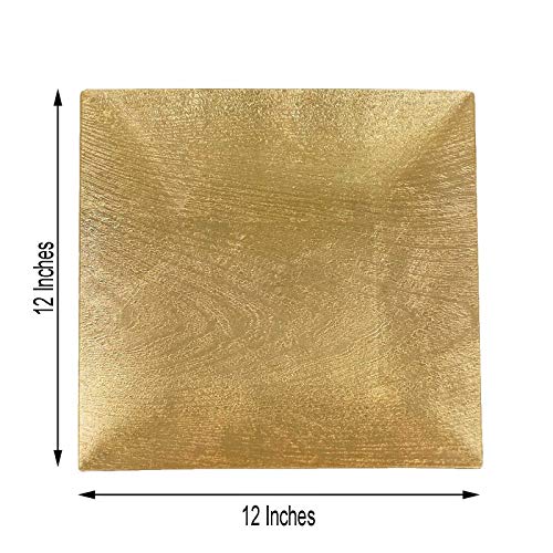 Platos cargadores cuadrados dorados 12 pulgadas x6 miniatura 4